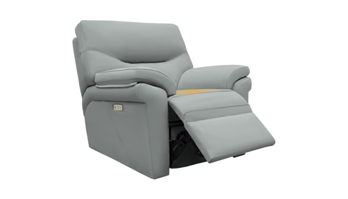 G Plan Seattle Leather Electric Recliner Cambridge Grey